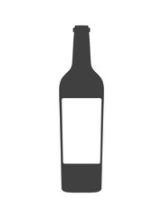 Vector vintage wine bottle with white label isolated on white background. Ready for place an ad.