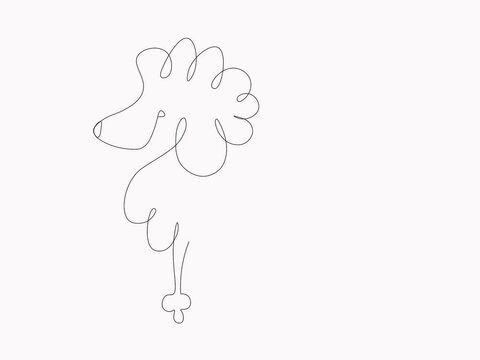 Self Drawing of one line Vector Poodle dog. Self-drawing a simple animation of one continuous line. 4K Stock video Animated sketch vector drawing.  One line drawing of  Poodle dog.