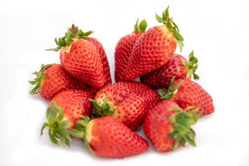 Strawberries on a white background