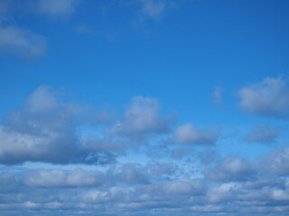 Blue sky and clouds. Place for text. Heavenly background.