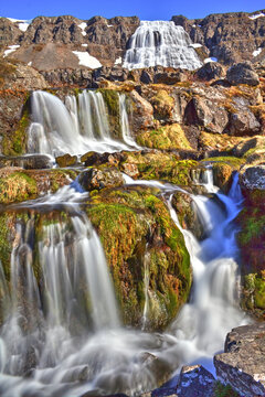 Magnificent stream of Dynjandi waterfall in the Westfjords
