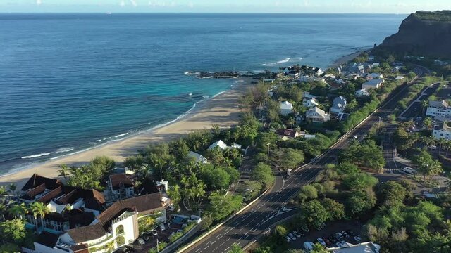 Beach on western coast of Reunion Island