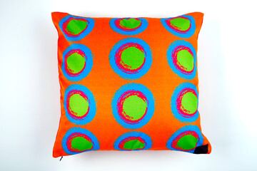 Decorative soft pillow, with geometric pattern