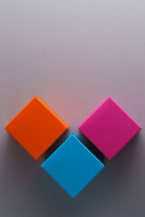 Heart symbol made form colourful boxes