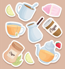 coffee and tea drinks icons