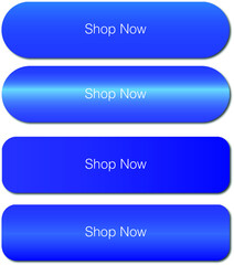 Obraz premium Shop Now buttons with shadows. Rollover icon. Website download button modern concept for website and projects. Dark and light interface design. Click to Shop Now Blue icons