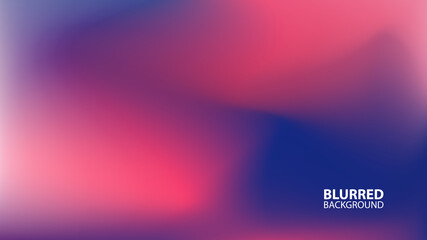Blurred background with modern abstract blurred red and dark blue gradient. Smooth template for your graphic design. Vector illustration.