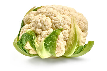 Fresh cauliflower, isolated on white background. High resolution image