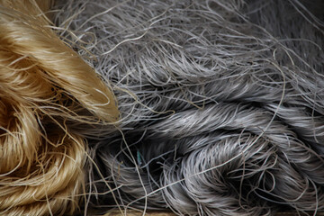 Closeup shot of textured string