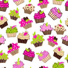 pattern with cupcakes