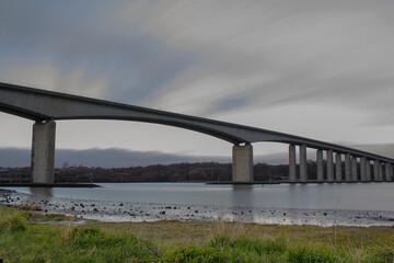 Sunset over the Orwell Bridge near Ipswich, UK