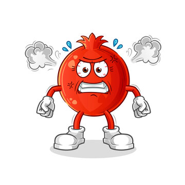 recommend clip art: pomegranate very angry mascot. cartoon vector