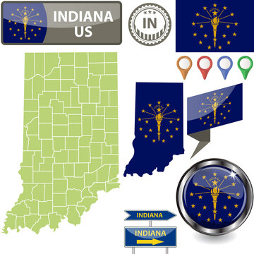 Map Of Indiana, US