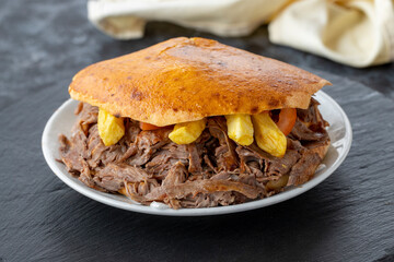 Meat Doner between bread. Local name tombik döner