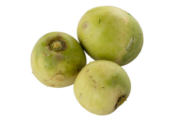 green radish isolated on white background