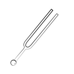tuning fork minimalistic hand drawing outline icon pictogram symbol isolated on white background. Vector