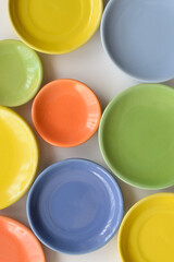 Colorful empty plates Tabletop