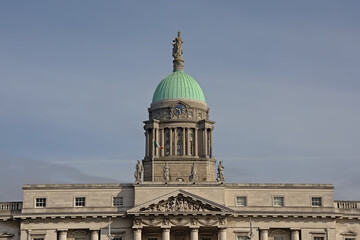 Dome of the customhouse in Dublin, Ireland, decorated with statues of Mercury, Plenty, Industry,...