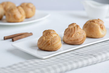 French eclairs with vanilla cream