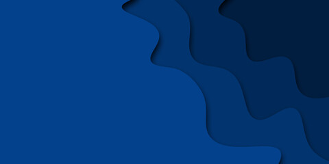 Abstract cover design template with minimal wavy patterns, modern blue color