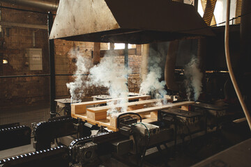 The process of industrial steaming of the wood