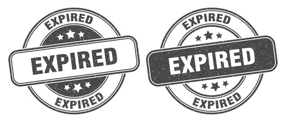 expired stamp. expired label. round grunge sign