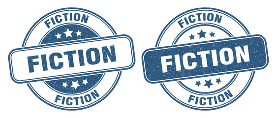 fiction stamp. fiction label. round grunge sign