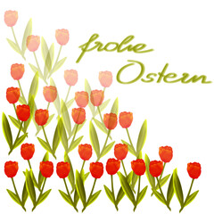 frohe ostern tulpen