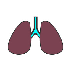 Lungs icon, Medical symbol, vector