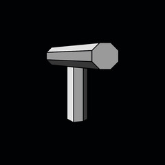 Letter T 3D logo Icon Vector