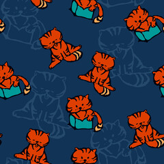 seamless pattern with cats