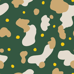 Seamless abstract creative pattern of spots. Natural textures repeat print with copy space for text.