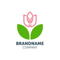 flower logo design with geometry