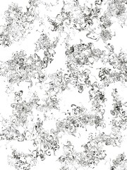 black and white abstract, ink streaks, waves and swirls 