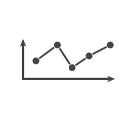 Business chart of income and expenses on white isolated background.