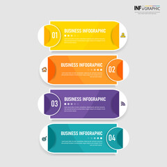Obraz premium Infographics design template, Business concept with 4 steps. 