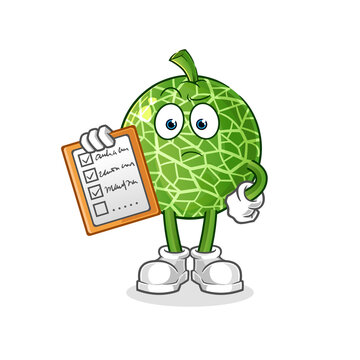 recommend clip art: melon schedule list vector. cartoon character
