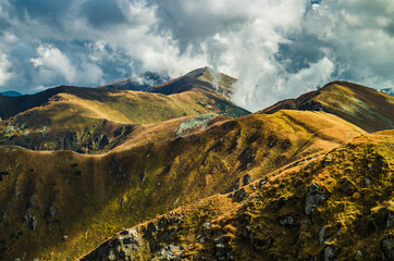 View at ridge of Low Tatras towards Chopok in autumn