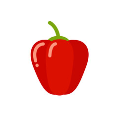 Red bell pepper icon in flat style