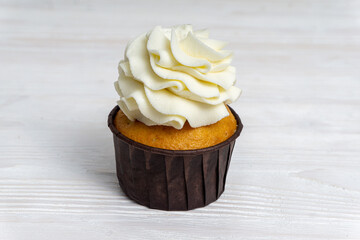 Cupcake on a white background and close