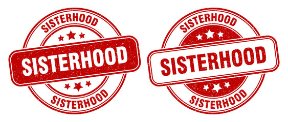 sisterhood stamp. sisterhood label. round grunge sign