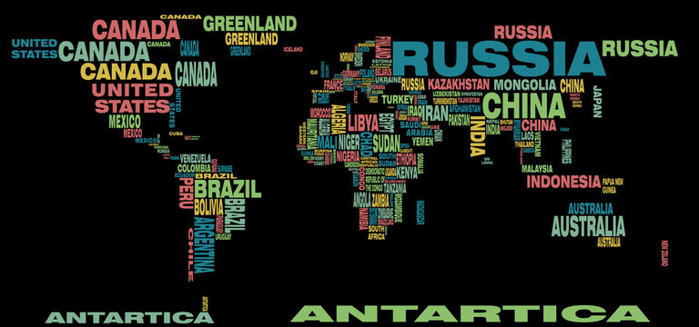 world map illustration dark theme