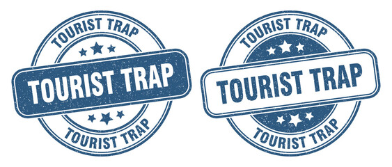 tourist trap stamp. tourist trap label. round grunge sign