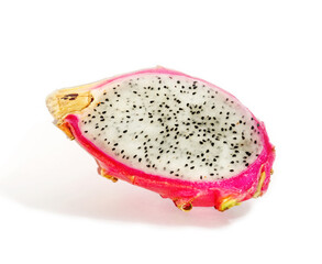 Ripe dragonfruit isolation on white