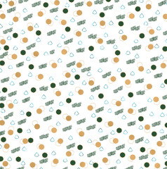 seamless pattern with flowers and circles