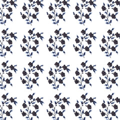 Pattern with beautiful flowers on white background. For art texture, wallpapers, wrapping paper or border frame. 