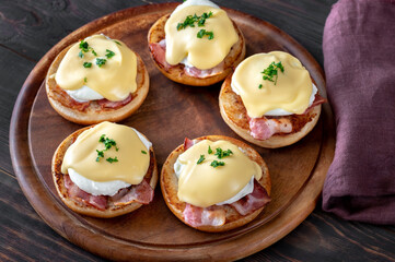 Eggs Benedict with bacon