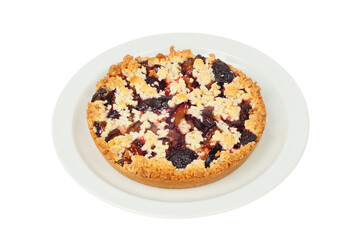 Plumb crumble tart