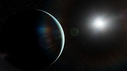 Fototapeta premium Planets and galaxy, science fiction wallpaper. Beauty of deep space. Billions of galaxy in the universe Cosmic art background 3d render