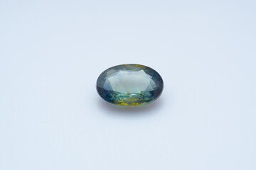 Natural stone sapphire on a white background
